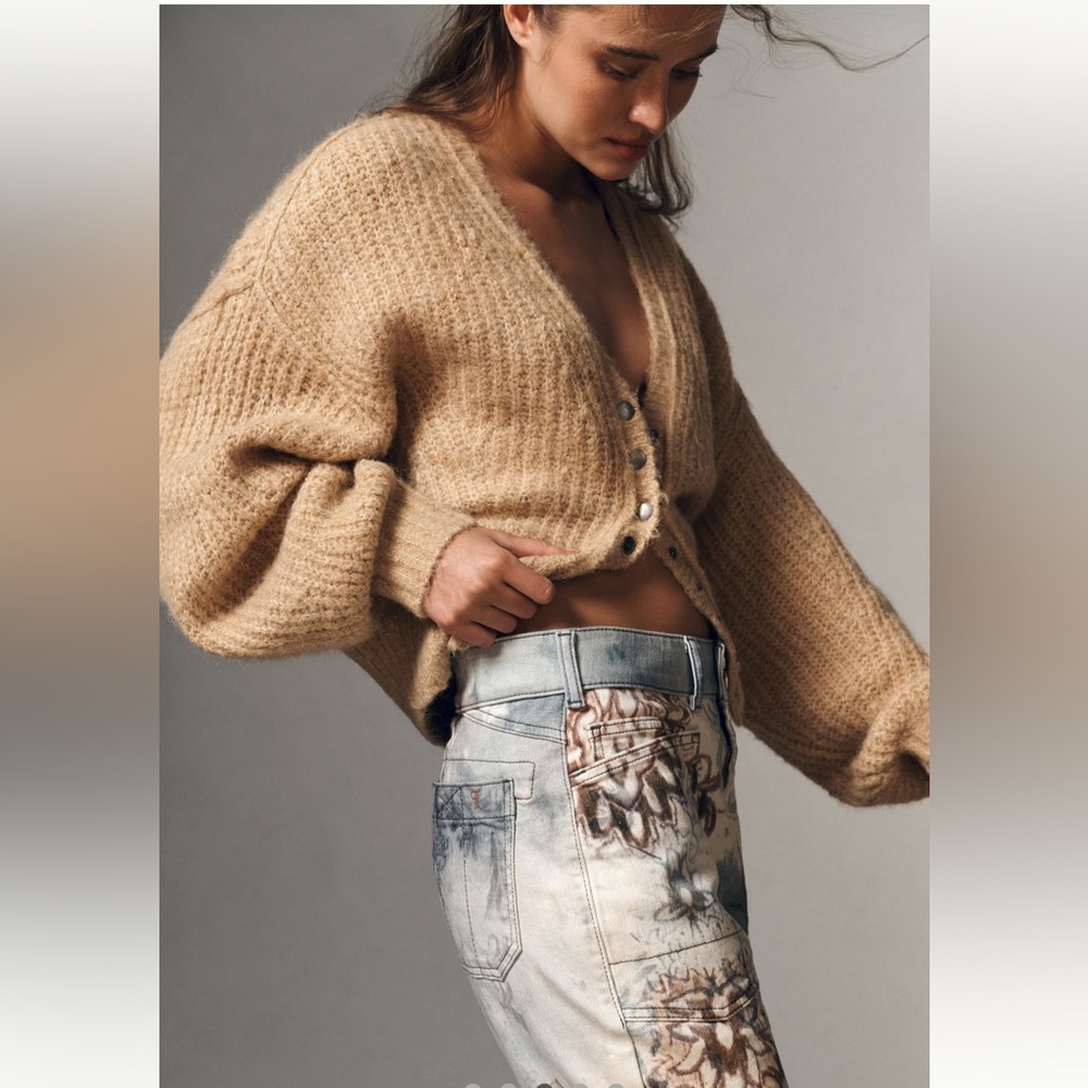 Anthropologie x Pilcro The Wanderer Mid-Rise Relaxed Tapestry Jeans Blue‎ Floral - Picture 3 of 4